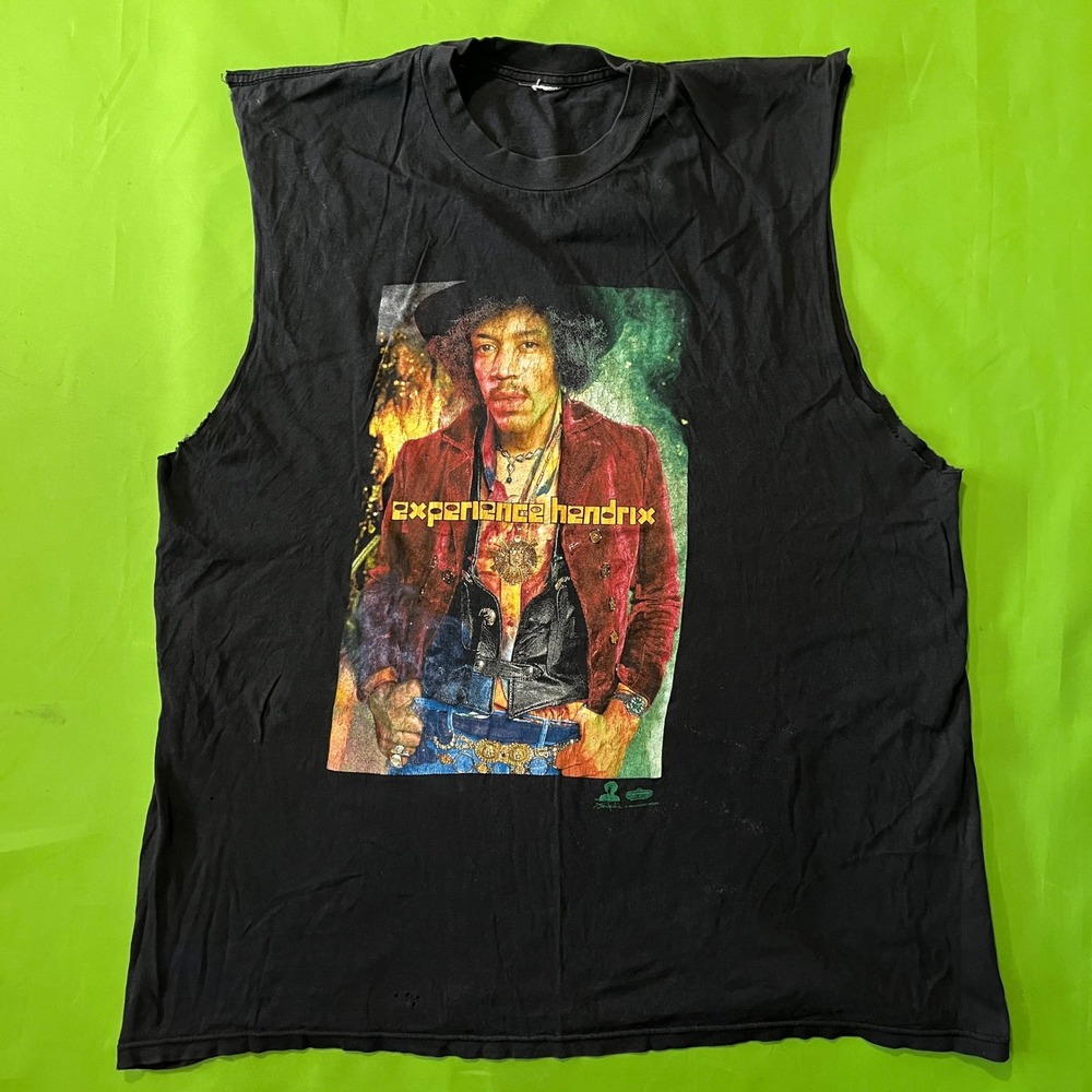 Vintage 1999 Jimi Hendrix Experience Muscle Tee Shirt Black XL Winterland Rock